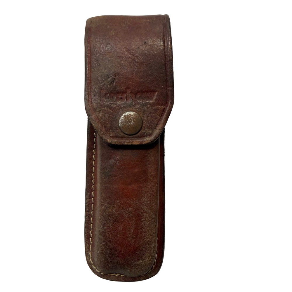 Vintage Kershaw Brown Leather Folding Knife Sheath Belt Pouch
